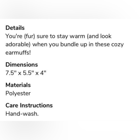 FUR by URF - Black Faux Fur Ear Muffs - Picture 4 of 6